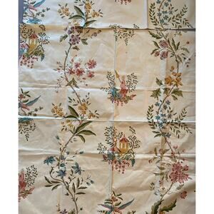 2 SCHUMACHER Chinoiserie Floral Polished Cotton Fabric Samples 26"x26"